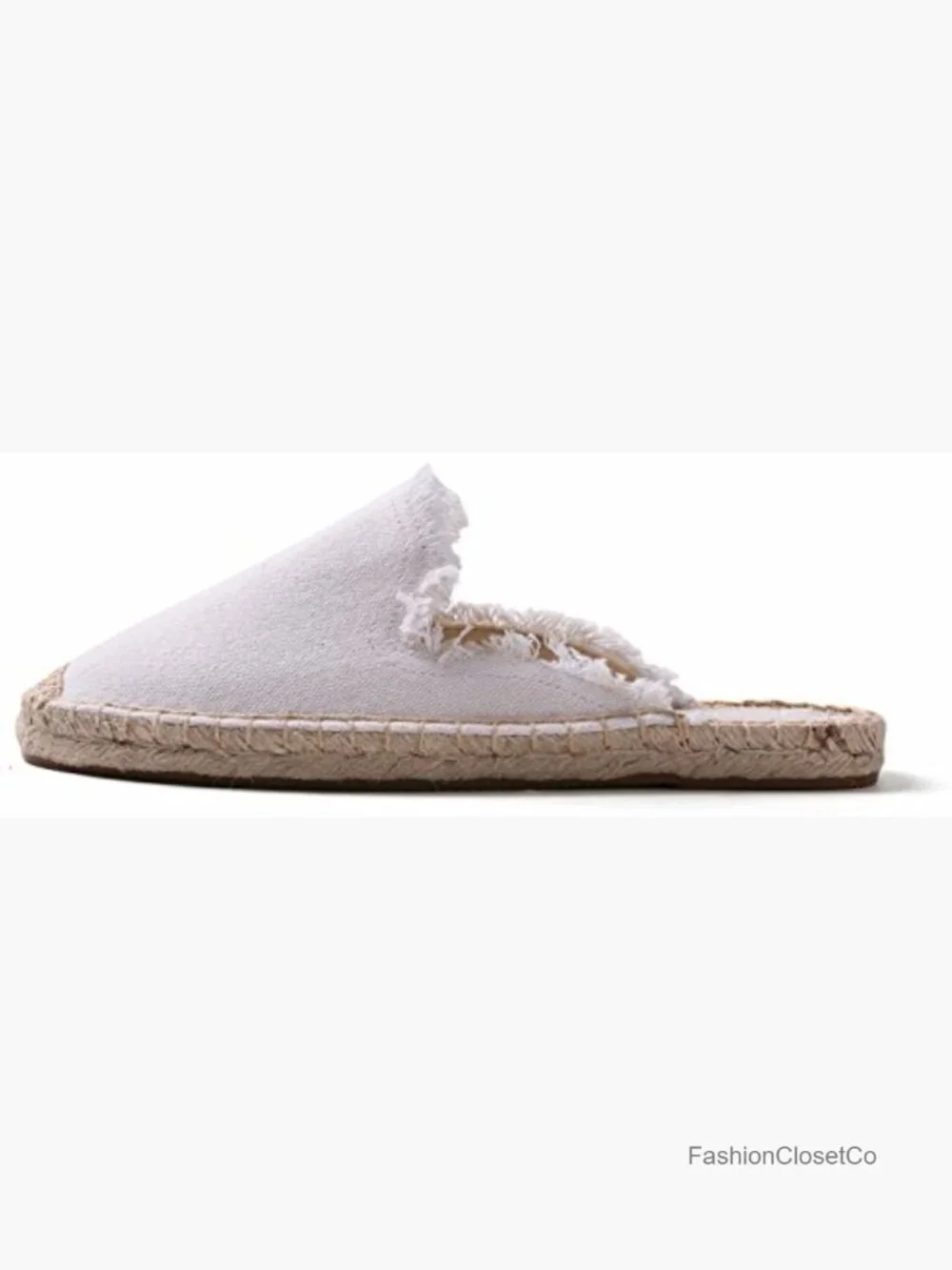 Canvas Espadrille Mules with Tassel - Breathable Flat Slip-Ons